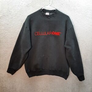 Vintage Fruit Of The Loom Sweatshirt Adult Extra Large Black Crewneck Grunge 90s